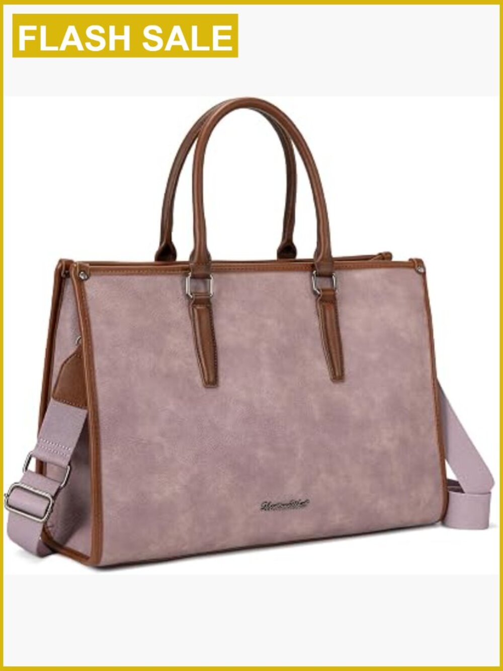Laptop Tote Bag 15.6 Inch Vegan Leather Work Briefcase